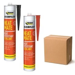 New โจ Everbuild Heat Mate Heat Resistant Silicone Sealant Black Red Box 12 ๐